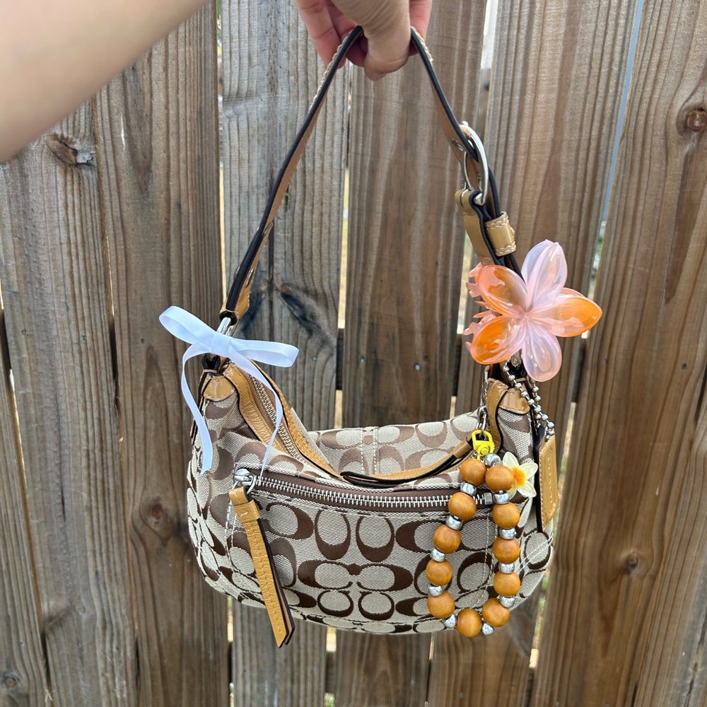Coach Jacquard Half Moon Hobo Shoulder Bag Vintage Y2K - Picture 6 of 8